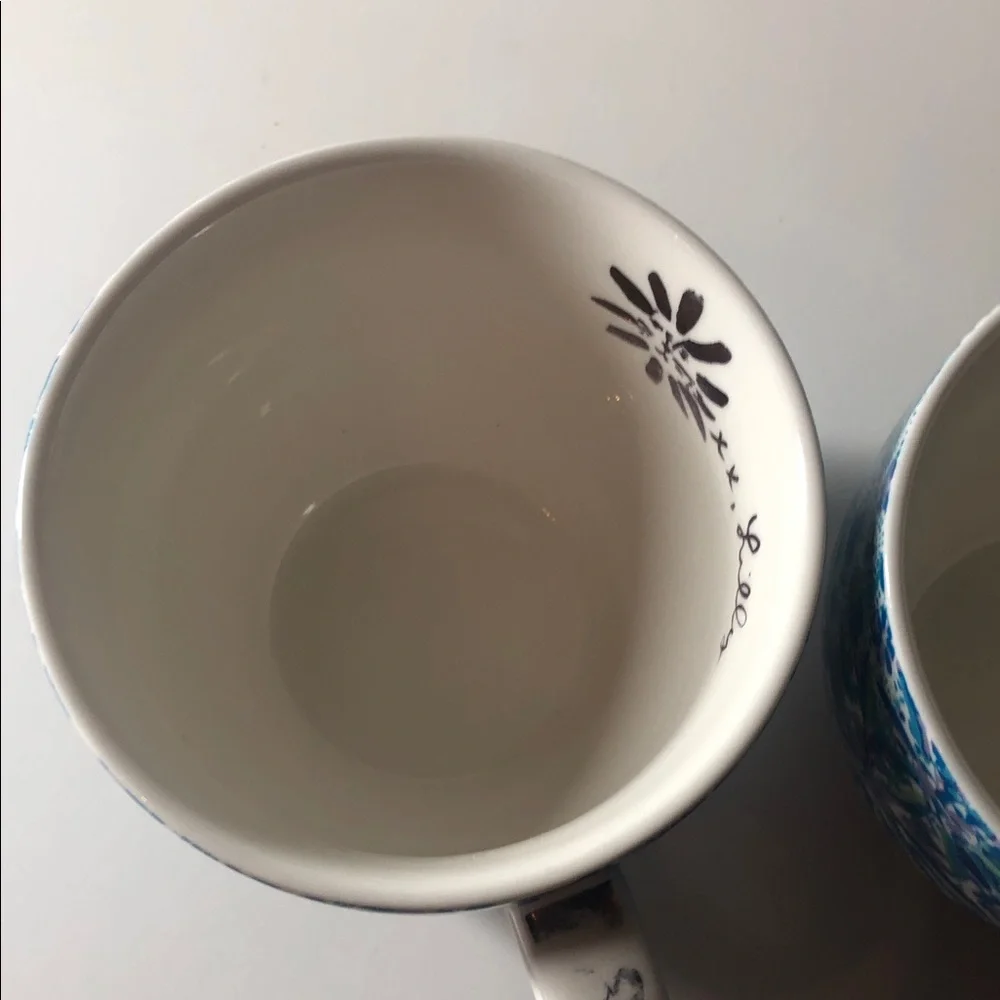 Lilly Pulitzer Blue and Green Patterned Mugs - Picture 7 of 11